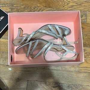 Nina Silver Strappy Heels